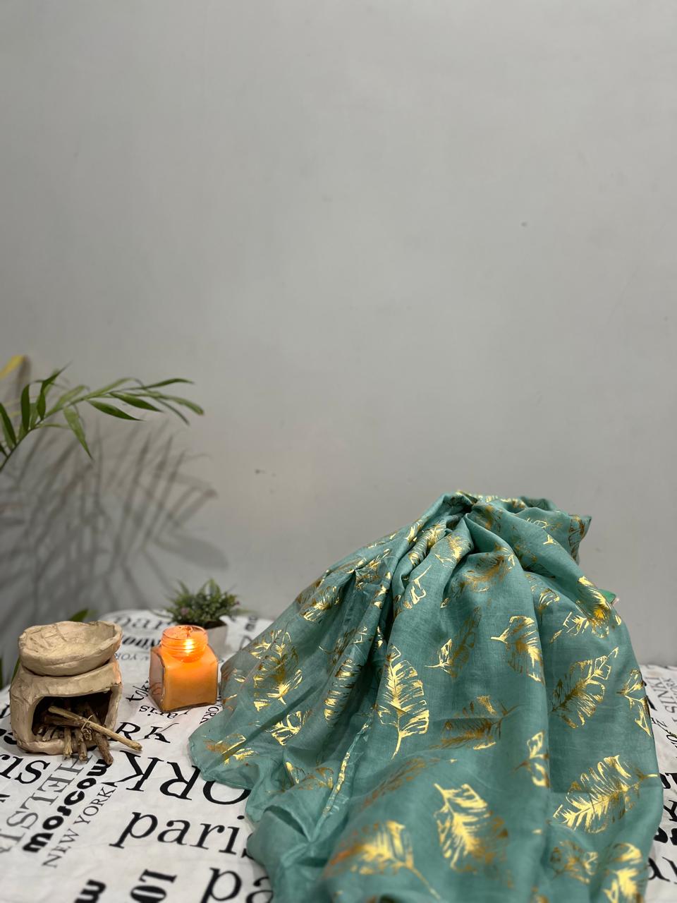 Plain Lawn Foil Print Hijabs