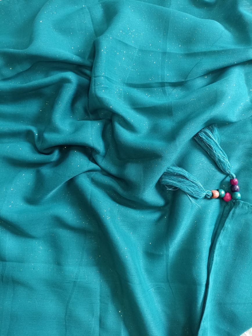 Lawn Glitter Wooden Tussel Hijabs